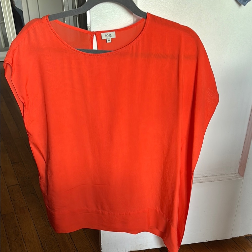 HOSS Orange Short Sleeve Boxy Blouse